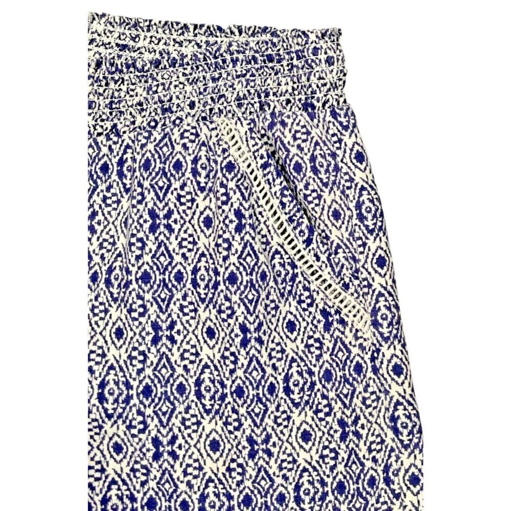 Briggs Linen Blend Boho Tassel Shorts Navy White Large - Picture 8 of 11
